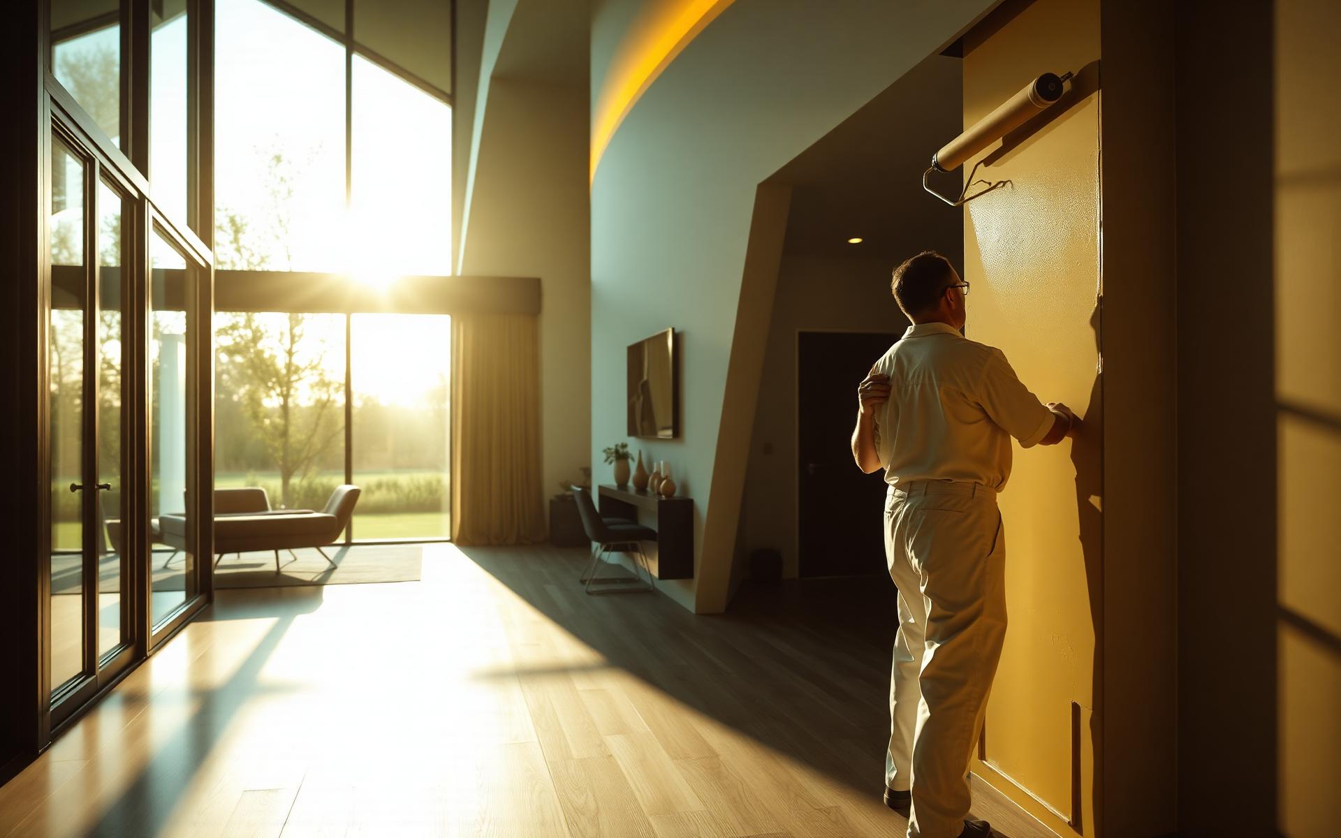 Professional painter at work